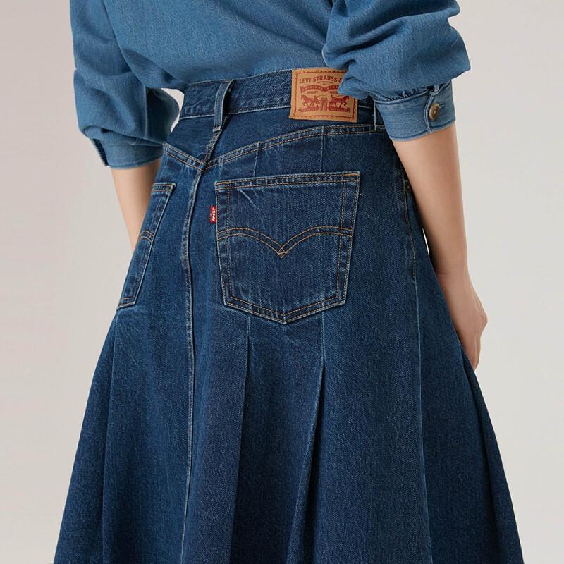 Levi's Women's A-Line Pleated Denim Skirt