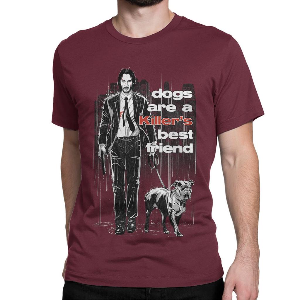 T-Shirt Crazy John Wick Dogs Are A Killer's Best Friend Uomo Donna 100% Cotone Magliette a Manica Corta Idea Regalo Abbigliamento