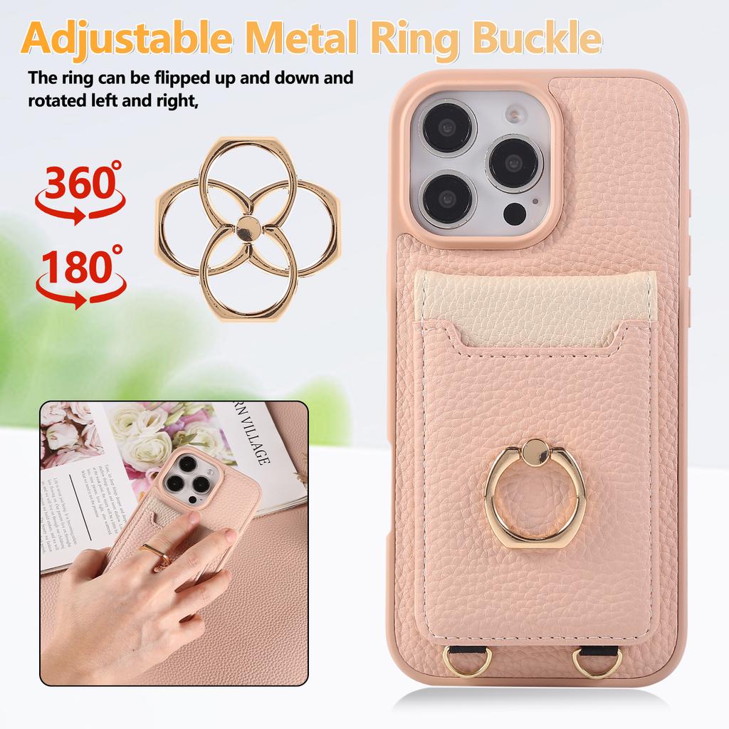 Crossbody Wallet with Card Holder Phone Case For iPhone 15 16 Pro Max 14 13 12 11 16E Lanyard Wrist Strap Leather Cover