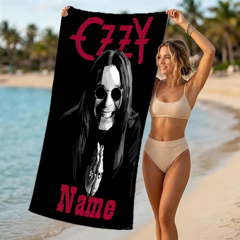 Customizable Personalized Beach Towels Rock Ozzy Osbourne Themed designs.Suitable for the Beach, Yoga, Sports;ideal As Beach Accessories