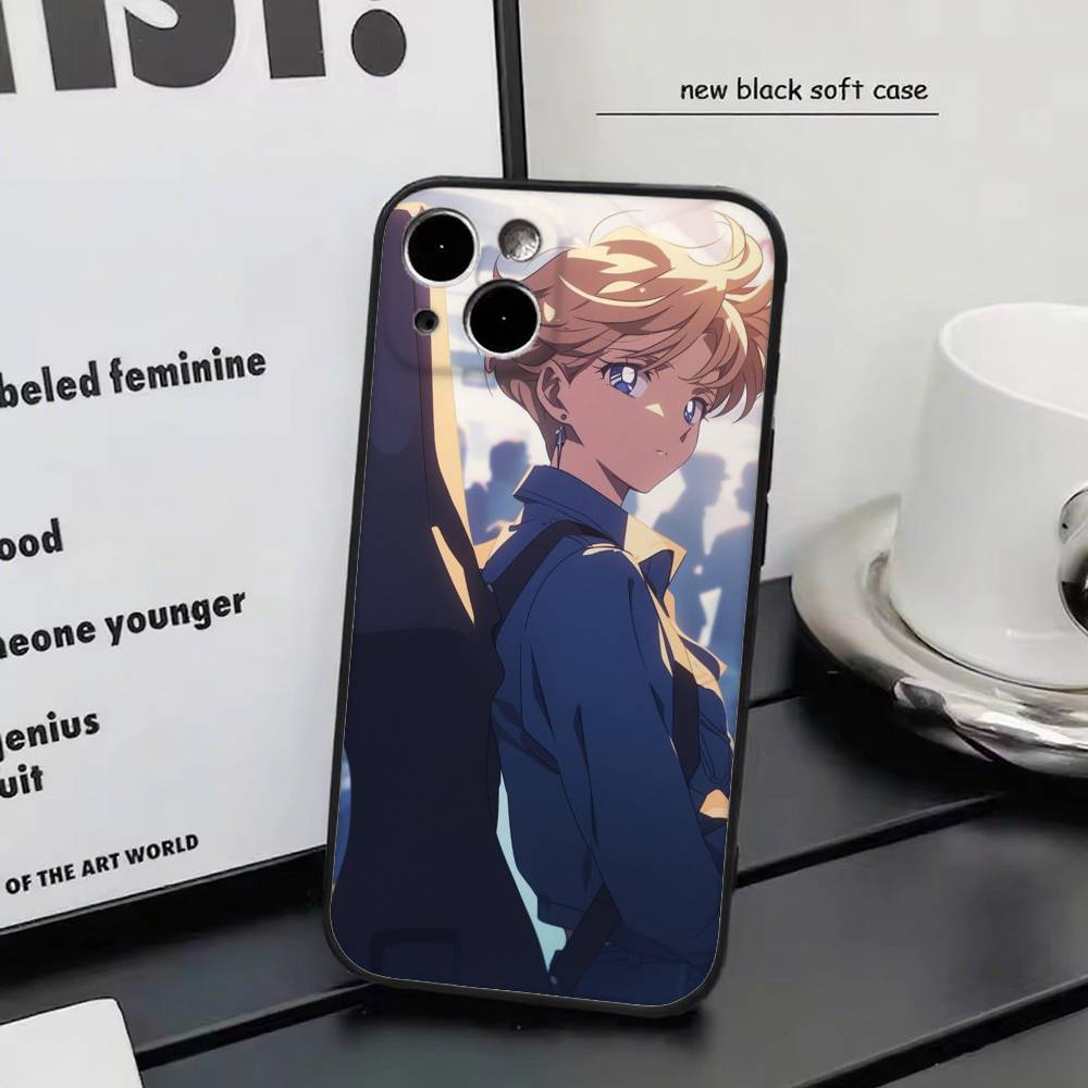 Cool Sailor U-Uranus Anime Sailor M-moon Phone Case Silicone Soft For IPhone 17 Air 16 15 14 13 12 11 Plus Pro Max Plus