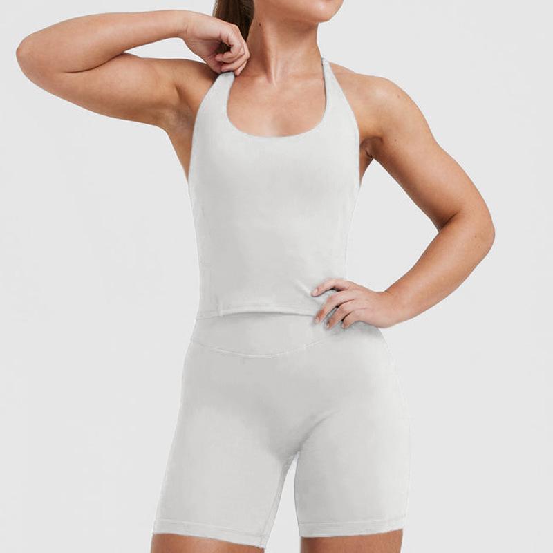 Cross-Border U-Neck Halter Top: Women's Quick-Dry Built-In Bra Yoga Vest for Sport & Fitness