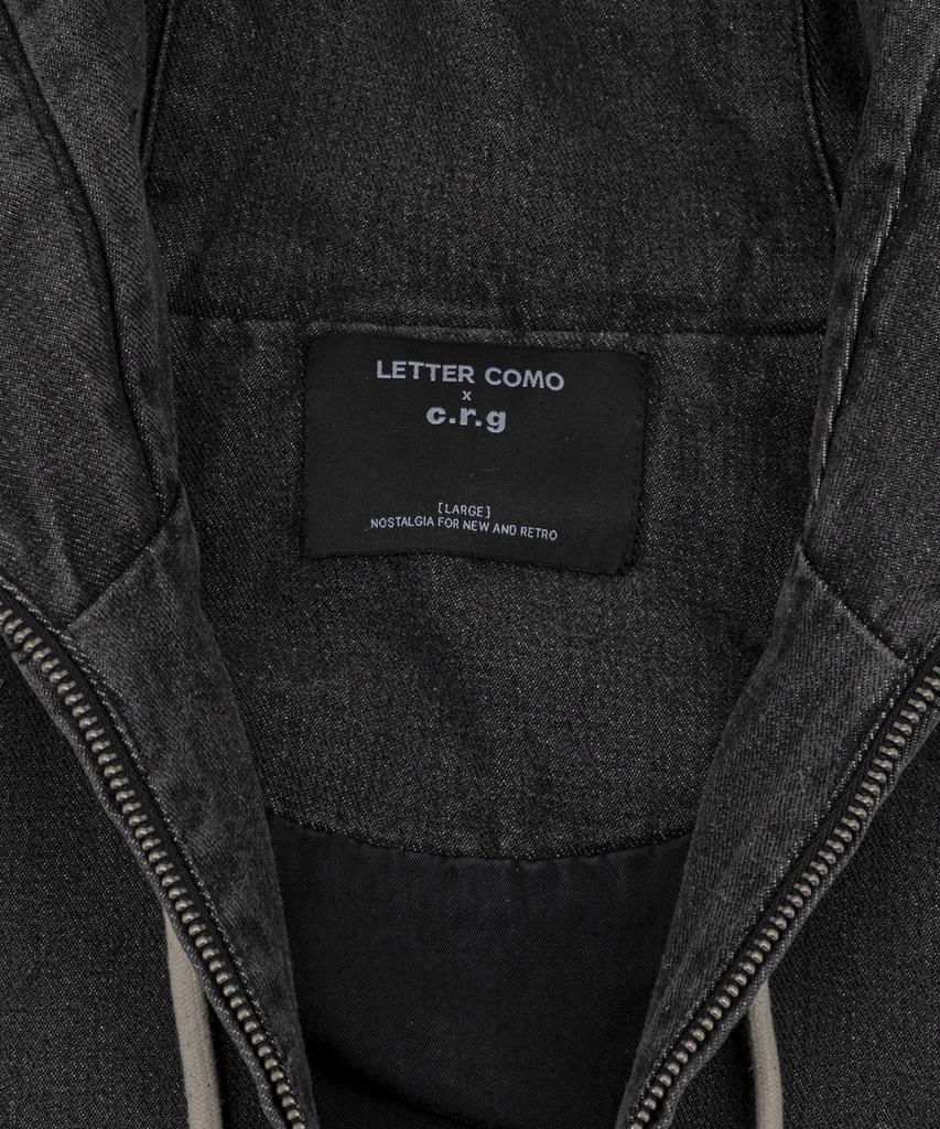 LETTERCOMO Washed Denim Zip-Up Black