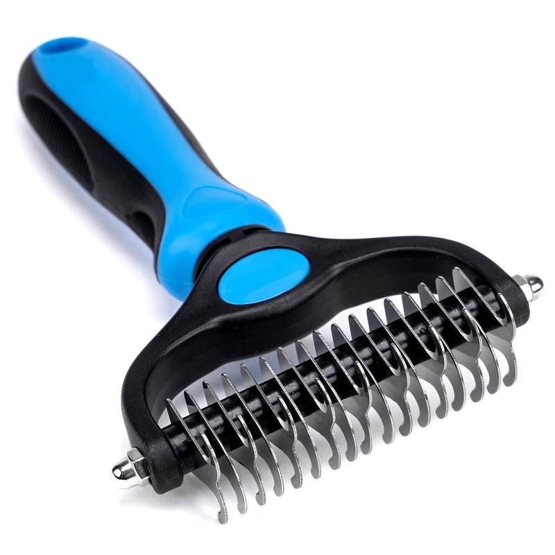 Hot-selling Custom 2-in-1 Portable Double-sided Hair Removal Comb Made of Stainless Steel for Untangling cat and Pet Dog Fur