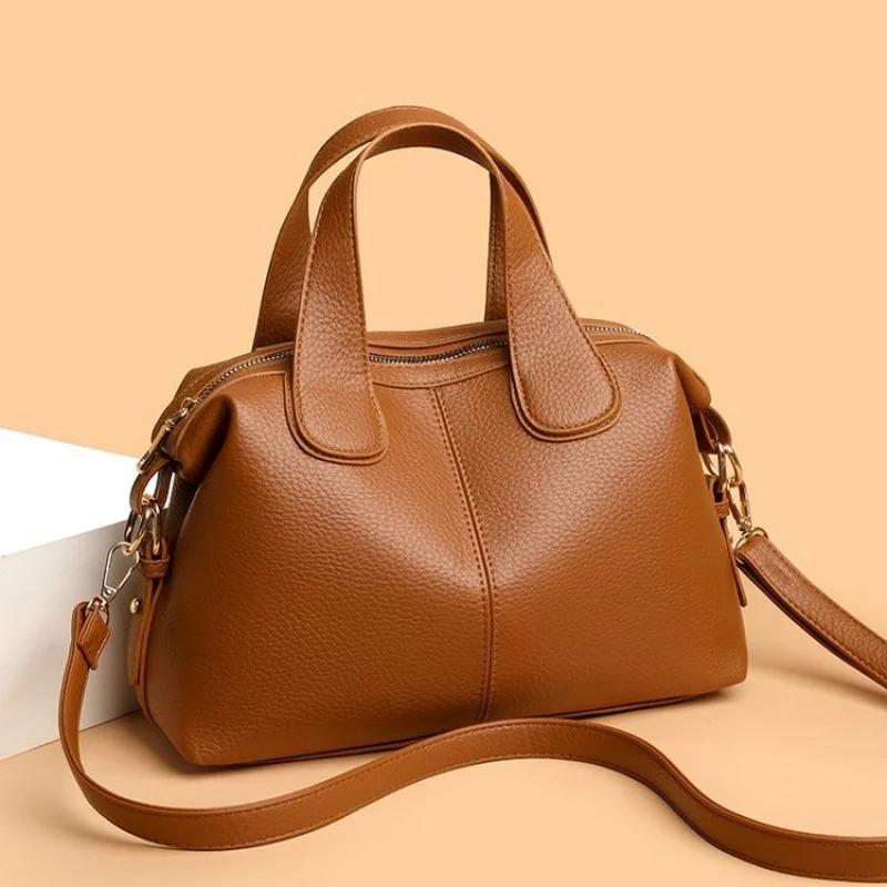 Borsa Tote Chic in Pelle con Tracolla Removibile Versatile Pratica Borsa da Donna Vintage Borsa a Spalla