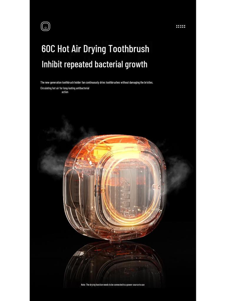 Portable UVC Toothbrush Sterilizer with USB Charging for Two