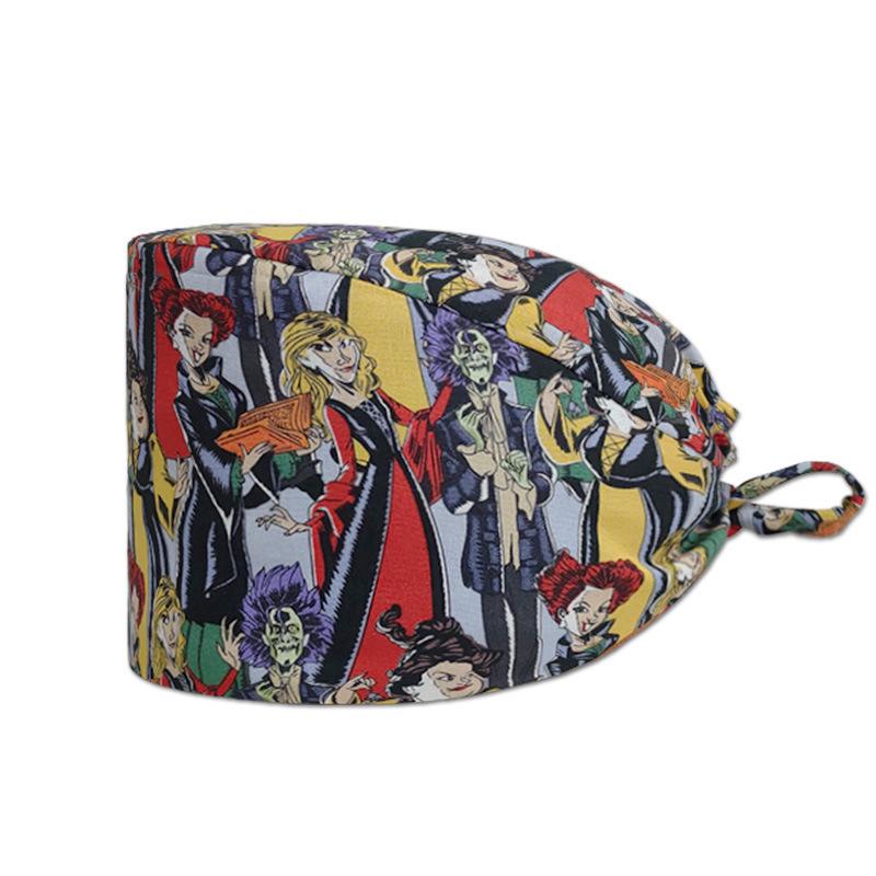 Women's Cotton Surgical Cap - Cartoon Print Nurse & Dentist Hat