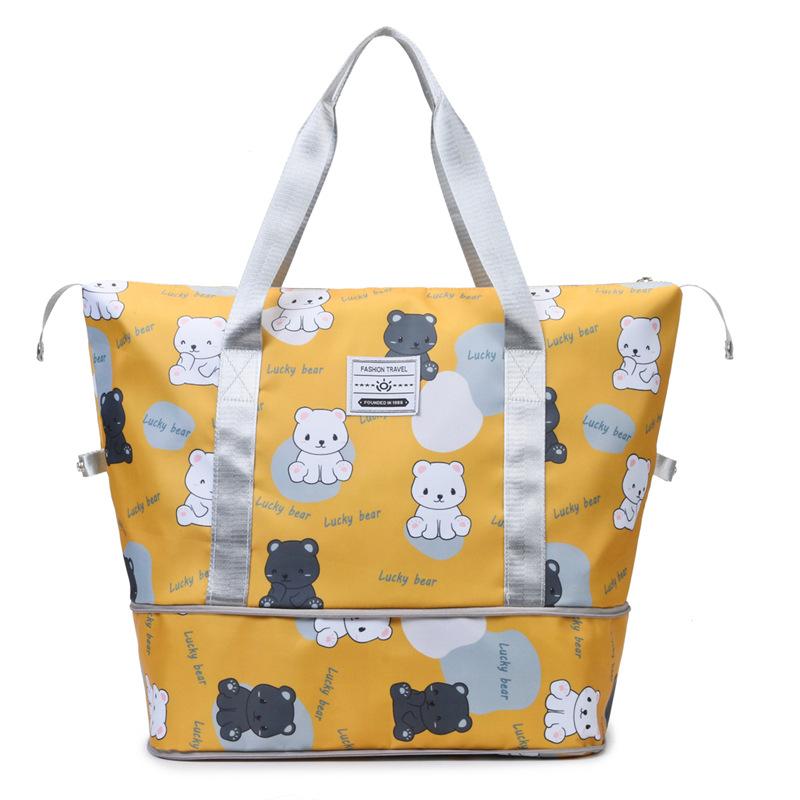 Large-capacity women's hand-held travel bag, fitness, short-distance business trip, luggage bag, travel, pull rod, maternity storage bag.