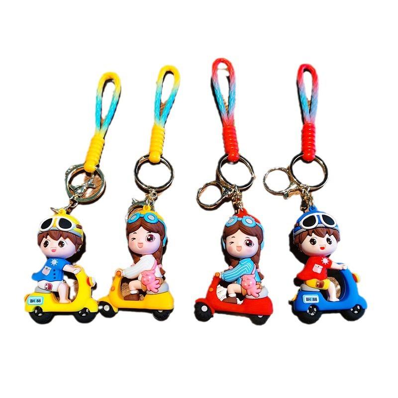 Cartoon Tram Couple Keychain Creative Bag Doll Cute Car Keyring Gift Small Gift Kawaii Cute Personalized Gifts Y2k Fashion Toys