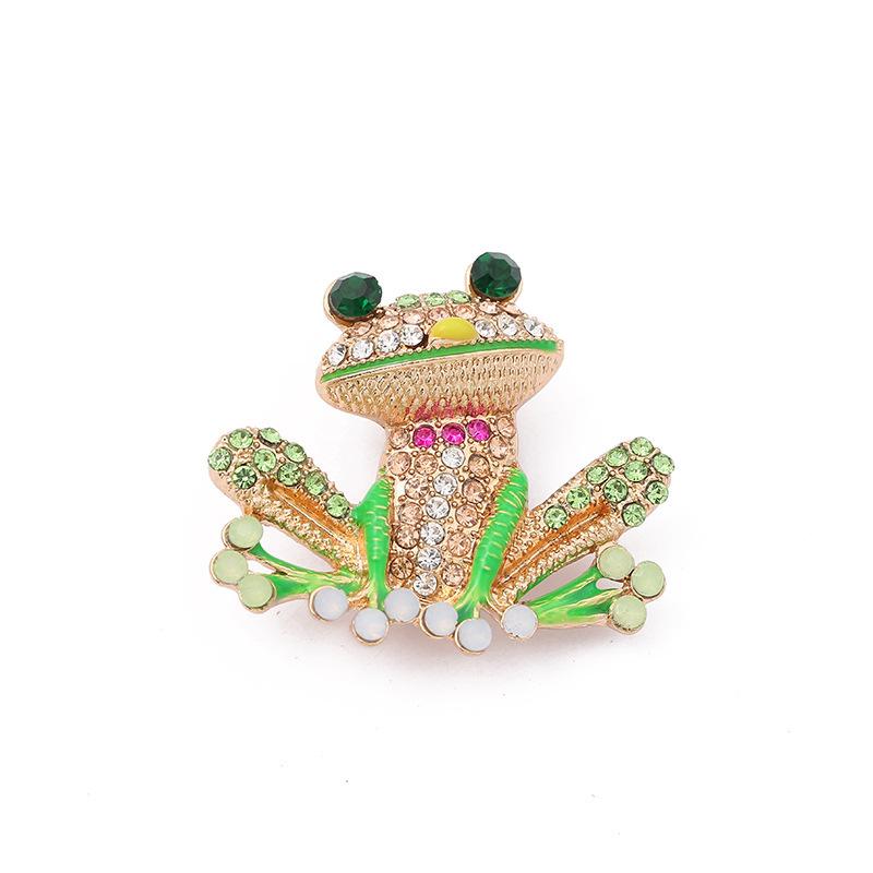 Frog Temperament Metal Dripping Animal Clothing Brooch for Men and Women