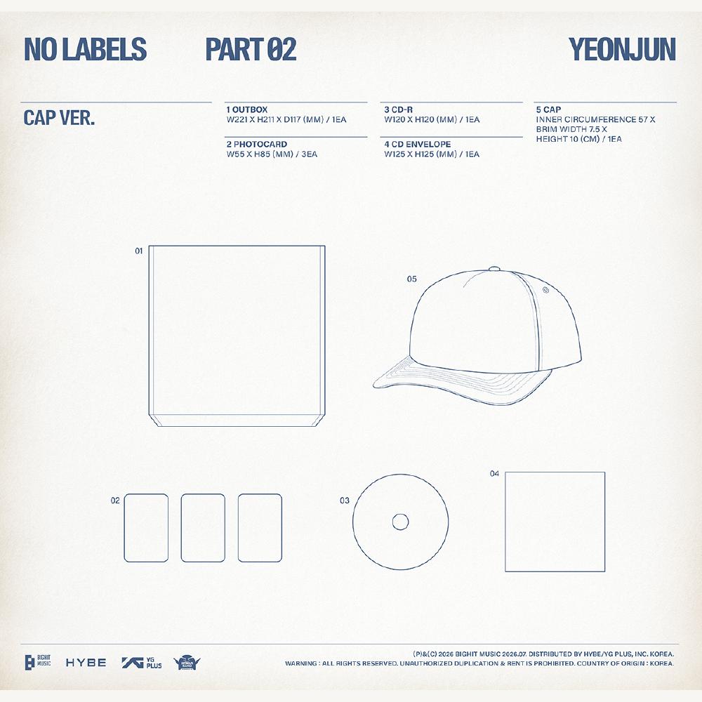 Pre-order YEONJUN NO LABELS: Part 02 CAP Ver.