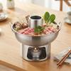 Doppelohr Edelstahl Kleiner Hot Pot Verdickter Holzkohle Hot Pot Tragbarer Dessert Hot Pot Camping