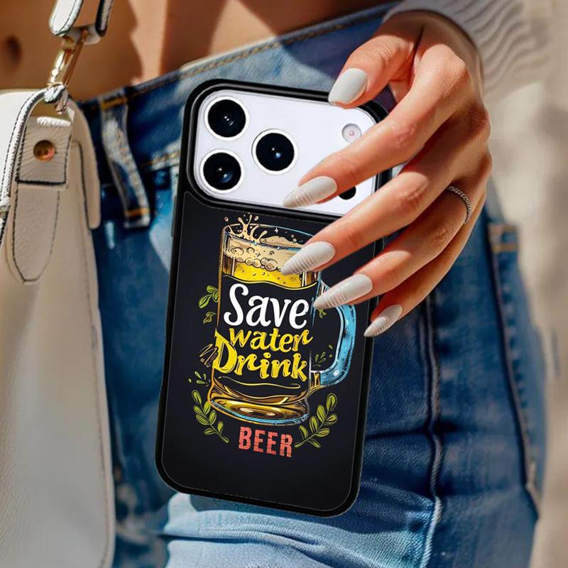 Beer Alcohol Phone Case For iPhone 17 Air 14 15 13 12 Max Cover For Apple 14 15 16 16e 11 Pro Max Plus Coque