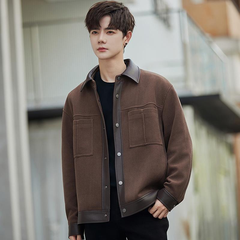 

Осенняя мужская куртка однобортная в стиле ретро, куртка-спецовка, модное свободное мужское пальто 2XL хаки