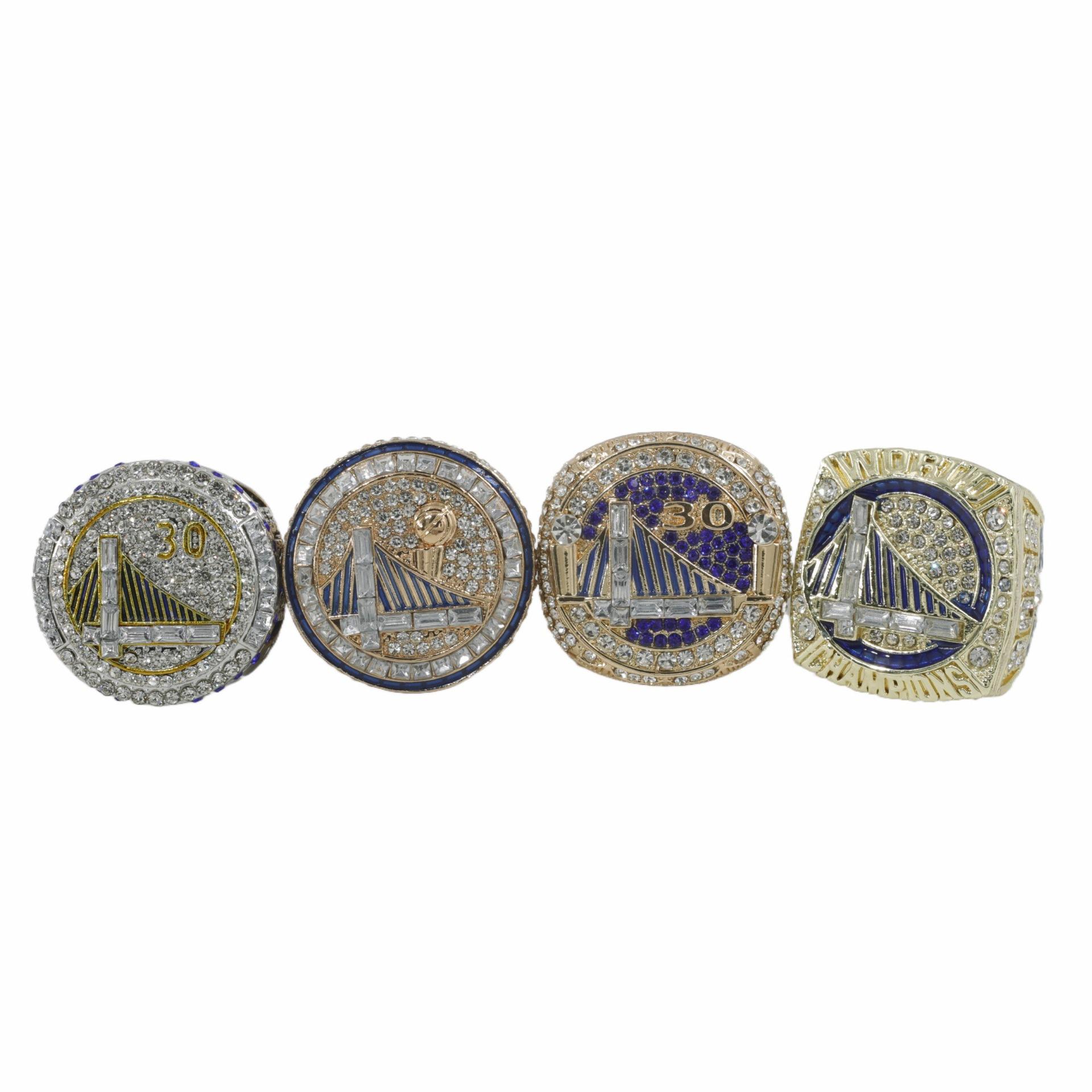 Golden State Warriors 2022 Curry 4 Championship Rings MVP Set Size 14