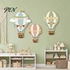 Minimalist Wooden Wall Art for Nursery 3Pcs Cute Hot Air Balloon Decor, Cloud Banner Gender Neutral Kids Playroom Decor Hanging, Background Bedroom 3D