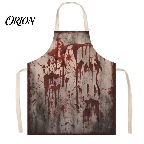 Creepy Butcher Apron Halloween with Realistic Blood Stain, Washable Protective Work Apron, Novelty Barbecue Horror Costume Prop for Cosplay
