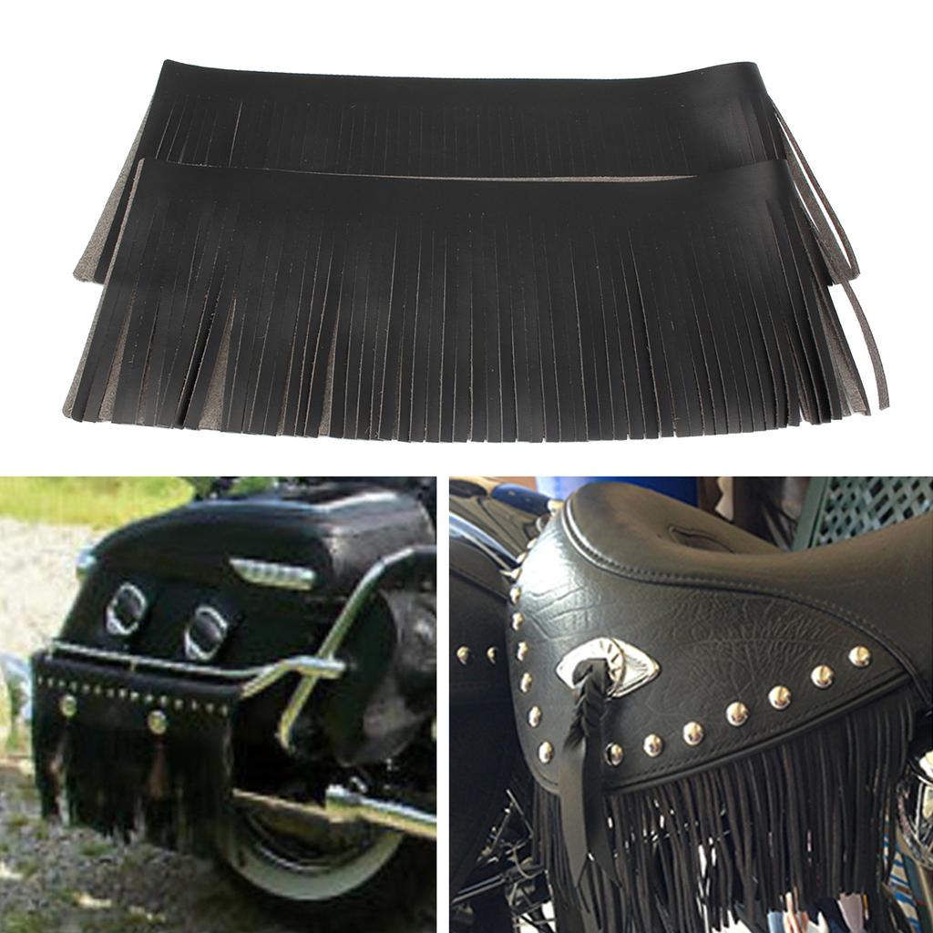 Parts & Accessories BLACK QUICK DETACH MOTORCYCLE SADDLEBAGS w/FRINGE