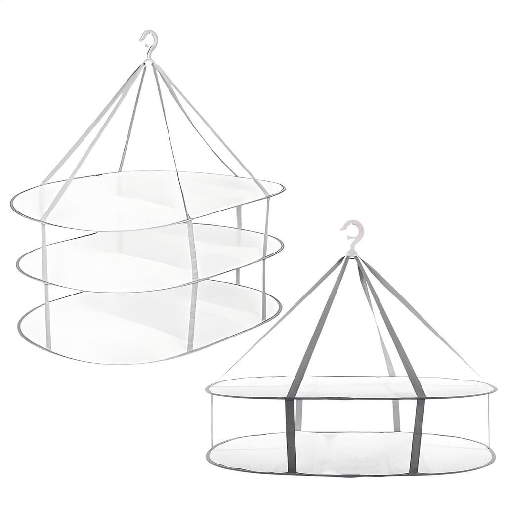 2/3 layers Folding Clothes Drying Rack Flat Foldable Clothes Drying Rack Mesh Large Dry Hanger Clothes drying net for Clothing