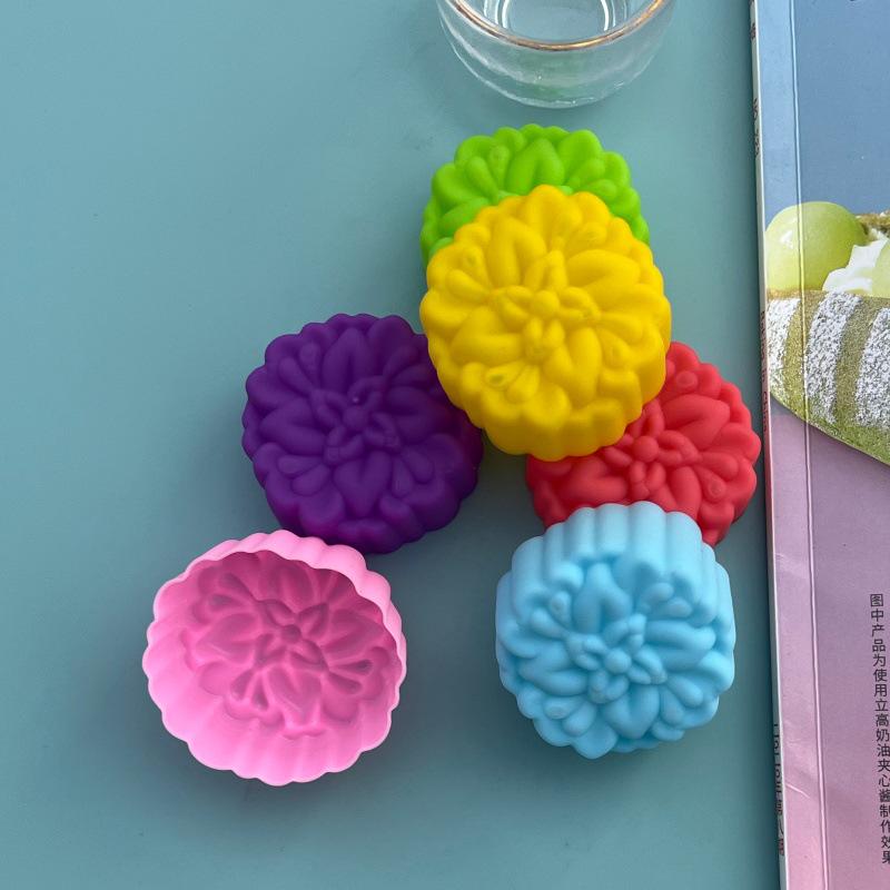 Colorful Silicone Rose Baking Molds - 5CM Cake & Muffin Cups, Pudding, Jelly, and Soap Molds