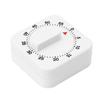 Portable 60 Minutes Kitchen Timer Count Down Alarm Reminder White Square Mechanical Timer