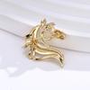 Stylish Equestrian Rhinestones Brooch Pin For Jackets Scarves Outfits Zinc Alloy Crafted Shining Decorative Jewelry Gift