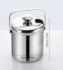 3/4L Stainless Steel Insulated Ice Bucket Double Walled Beverage Tub Comfortable Carry Handle Ice Container Bar Tools