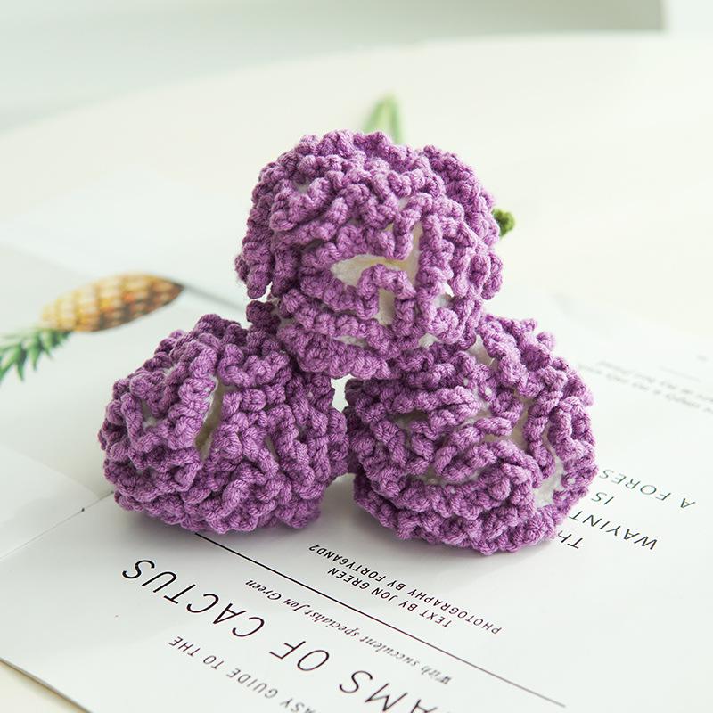 Handmade Woven Yarn Knitted Faux Flower Bouquet