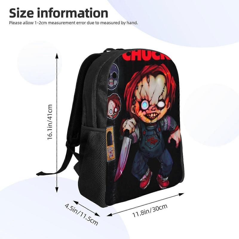 Cartoon Chucky Unisex Backpack Laptop School Bag College Student Satchel Lightweight Basic Daypack For Adult Teen Kids-SYS454