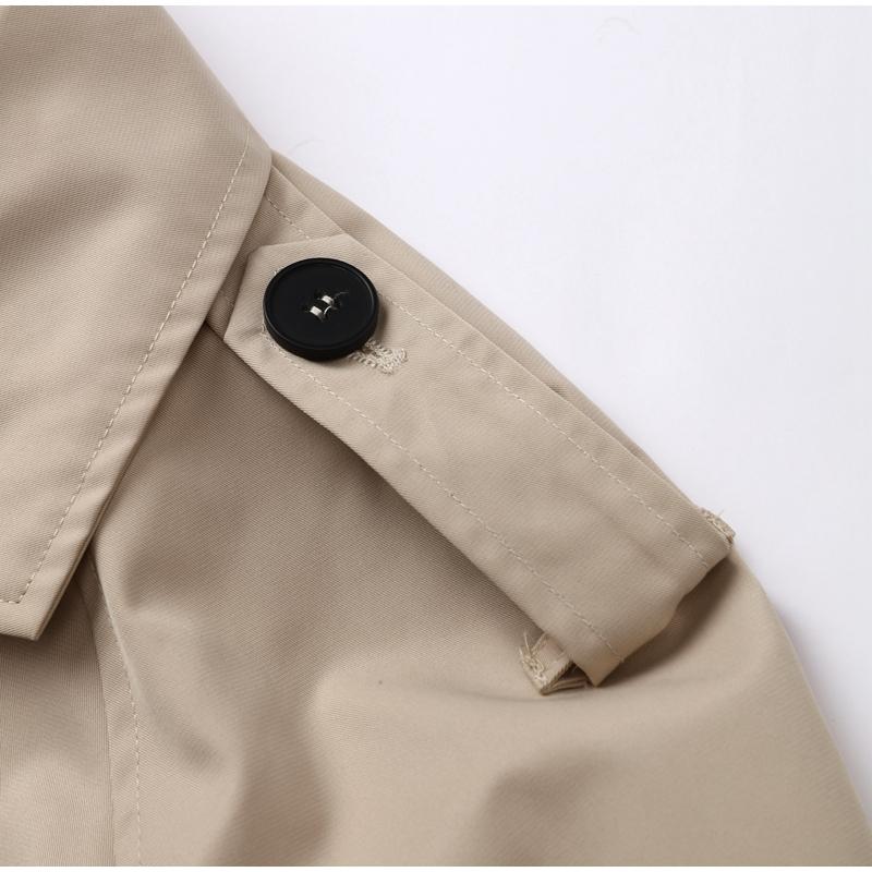 Moteriškas trumpas chaki spalvos klasikinis švarkas su atvartais, ilgomis rankovėmis ir diržu, viengubas sagos užsegimas, trumpas švarkas, gatvės stilius