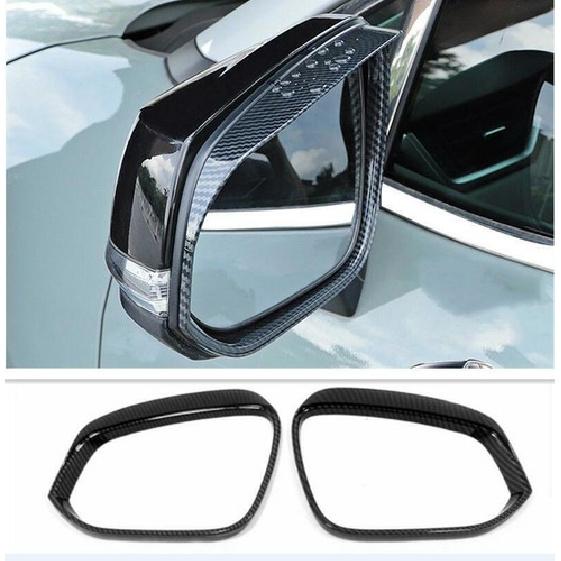 Carbon Fiber Side Mirror Rain Eyebrow Cover Trim For Toyota Highlander