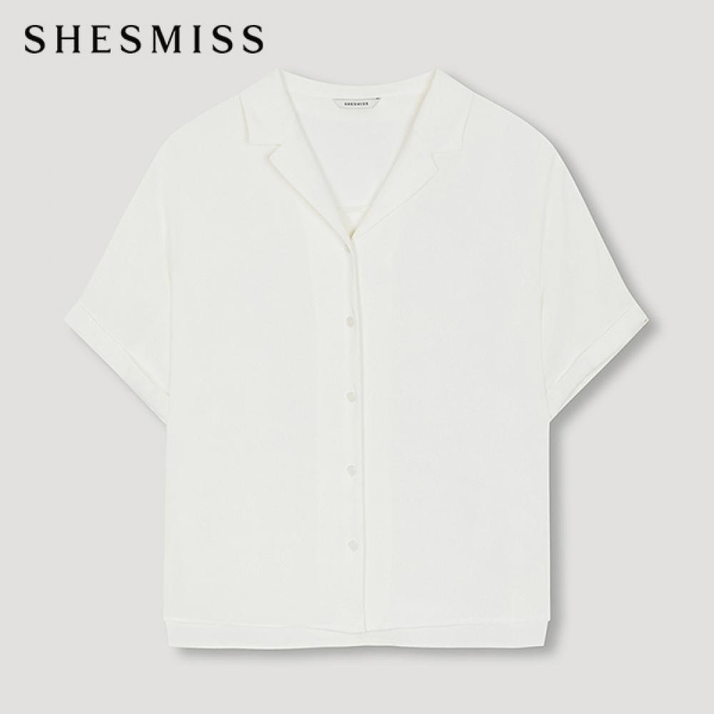 

She S miSS Open Collar Short Sleeve Shirt SwwStn22040 Ow off-white/55