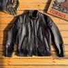 Men's genuine leather leather jacket venom washed graphite old short stand-up collar leather jacket first layer cowhide motorcycle clothing