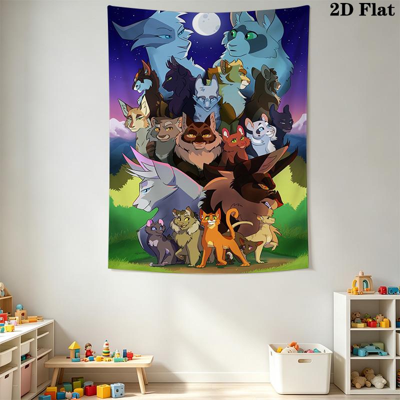 Warrior Cats movie Pattern Home Decor Tapestry, Wall Hanging, Decorative RV Wall Cloth.XGT0914577
