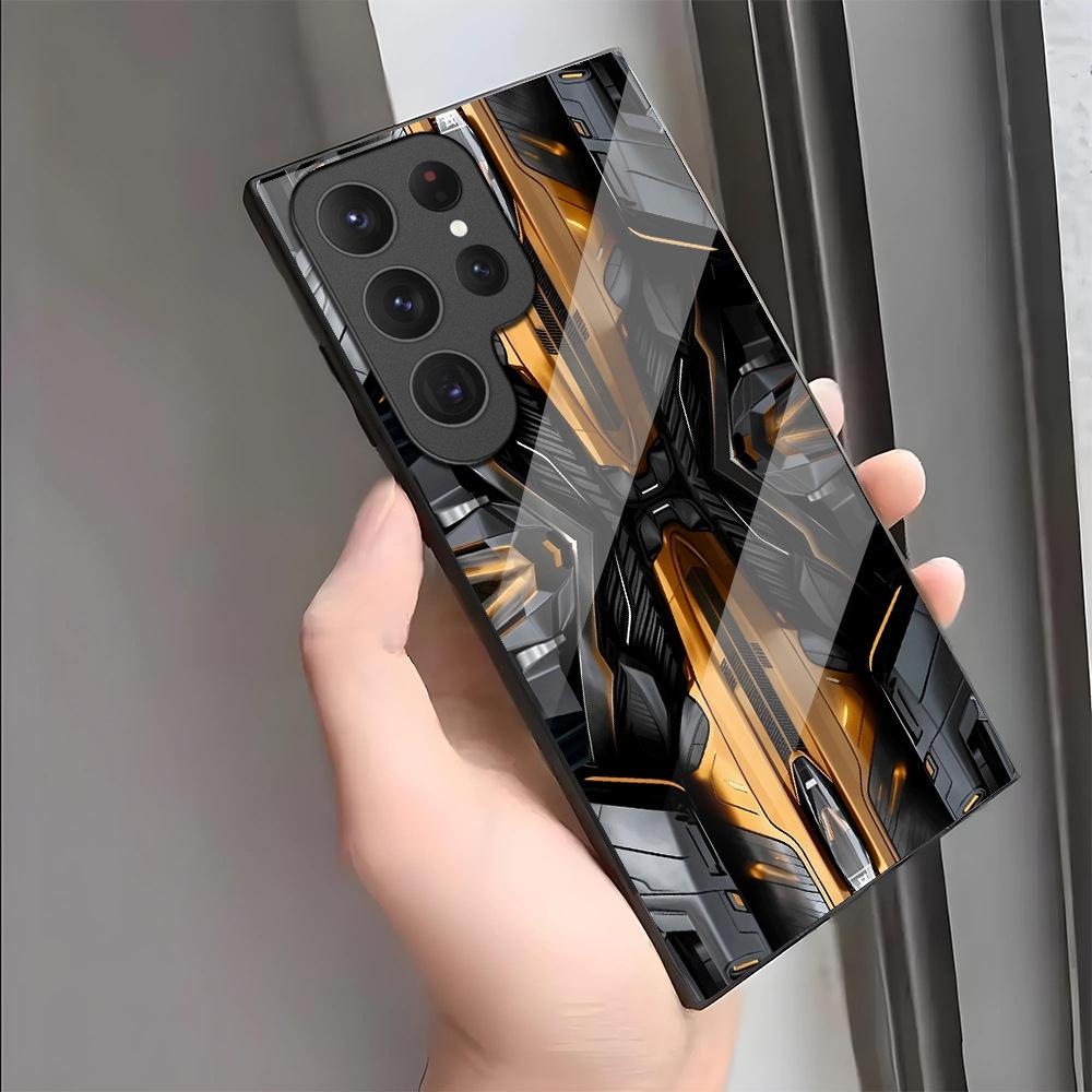 Trend Schwarz Gold Mechanische Rüstung Samsung S24Ultra Handyhülle Handy Hülle Neues Galaxy S25 + Schutzhülle