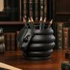 Gel Pen Holder 3D Printed Snake Shape Holder, Creative Desktop Organizer for Pencils Colored Pens Utility Knives, Dark Style Stationery Non-toxic