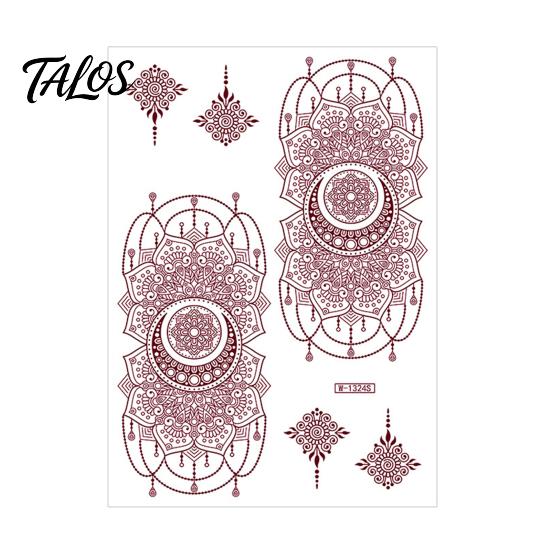 Temporary Tattoo Sticker, Flower Lace Lotus Pattern Fake Tattoos for Women Men, Waterproof DIY Face Arm Leg Body Art Decoration for Masquerade Party