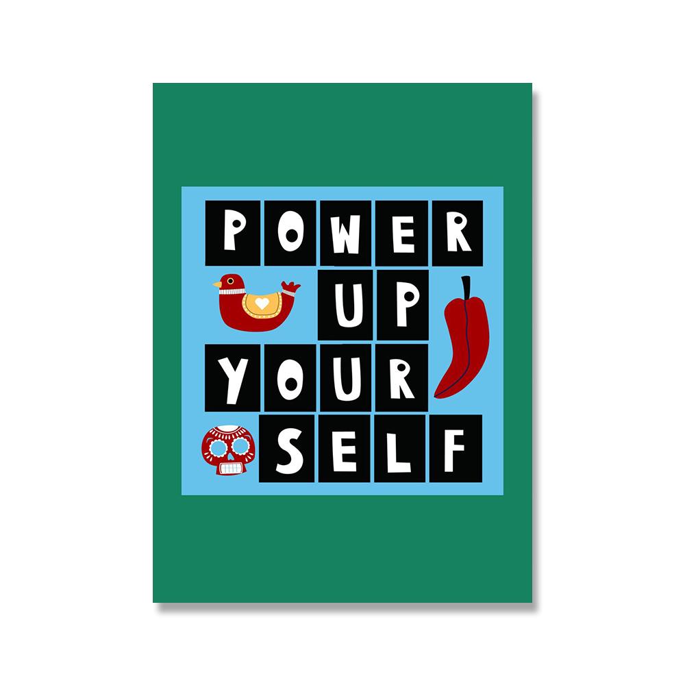 Power Up Yourself Quote Canvas Painting Cartoon Future Letter Lowkey Lucky Poster Wash Your Hands Bathroom Wall Pictures Decor