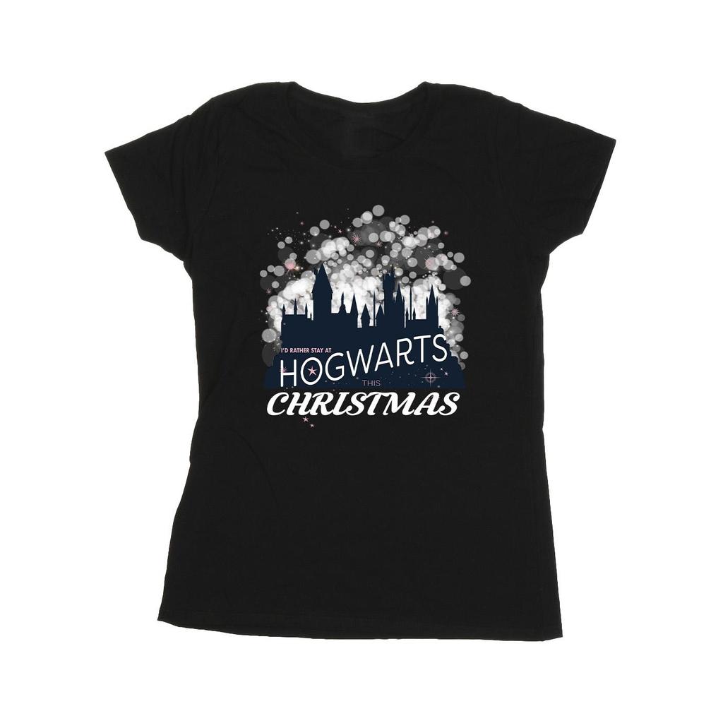 Harry Potter Womens/Ladies Hogwarts Christmas Cotton T-Shirt