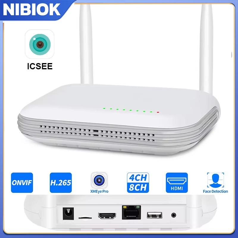 

NIBIOK WiFi NVR 8CH H.265 Onvif Network Video Recorder for Wireless Security System Support Face Detection ICSEE Camera None