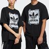 Adidas Originals Trefoil Sticker Print Casual Sport Crew Neck Short Sleeve T-Shirt Men Tops Black HL4113