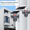 HD 4G Solar-Powered Outdoor Surveillance Camera with Tri-Lens, WiFi, Night Vision, Remote Access, and Waterproof Design for Home Use