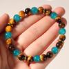 Multicolor Natural Stone Beaded Bracelet With Malachite Tiger Eye Amazonite Vibrant Fashion Jewelry Daily Wear Simple Versatile Accessory