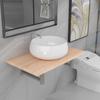 2 Piece Bathroom Furniture Set Ceramic Oak Brown