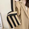 Yogodlns Striped Knitting Tote Bags Women's Fashion Hollow Out Shoulder Bag Female Woven Shopper Purse Handbag