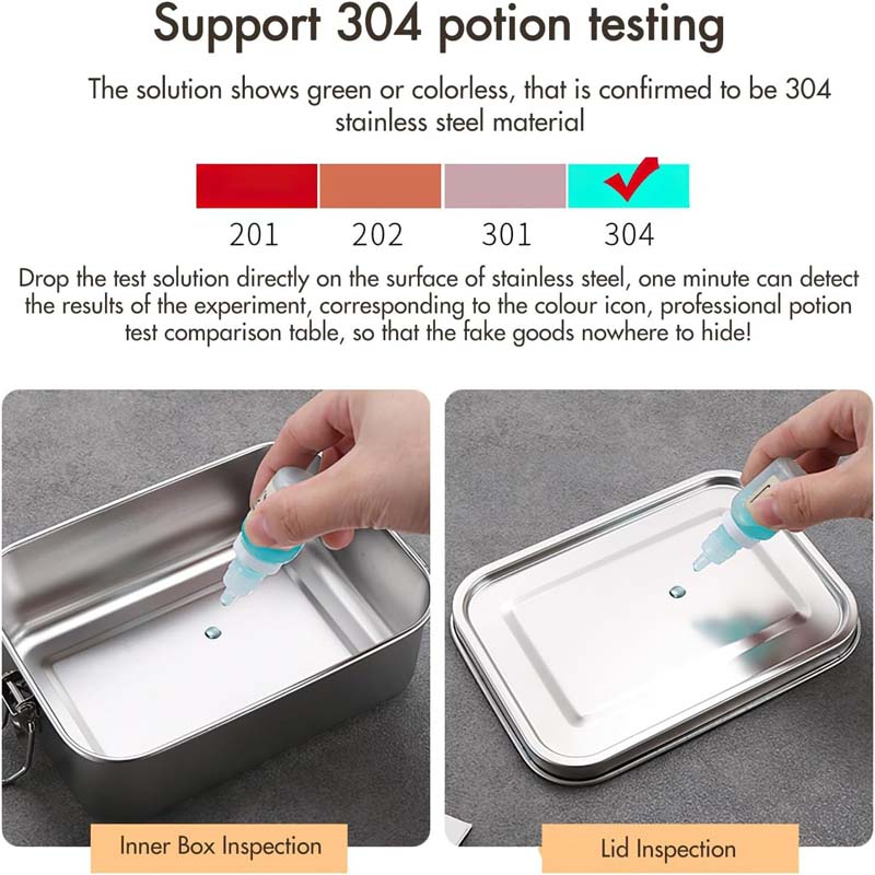 Stainless Steel Portable Lunch Box Bento Food Container Seal School Lunchbox