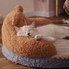 Cat Bed High Backrest All Seasons Hug Design Washable Cozy Cat Warm Pad for Cats Dogs Pets Little Bear
