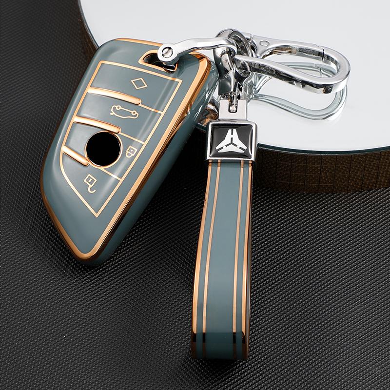 TPU Golden Edge Style Car Key Case Cover Shell Fob For BMW X3 X5 X6 F30 F34 F10 F20 G20 G30 G01 G02 G05 F15 F16 1 3 5 7 Series