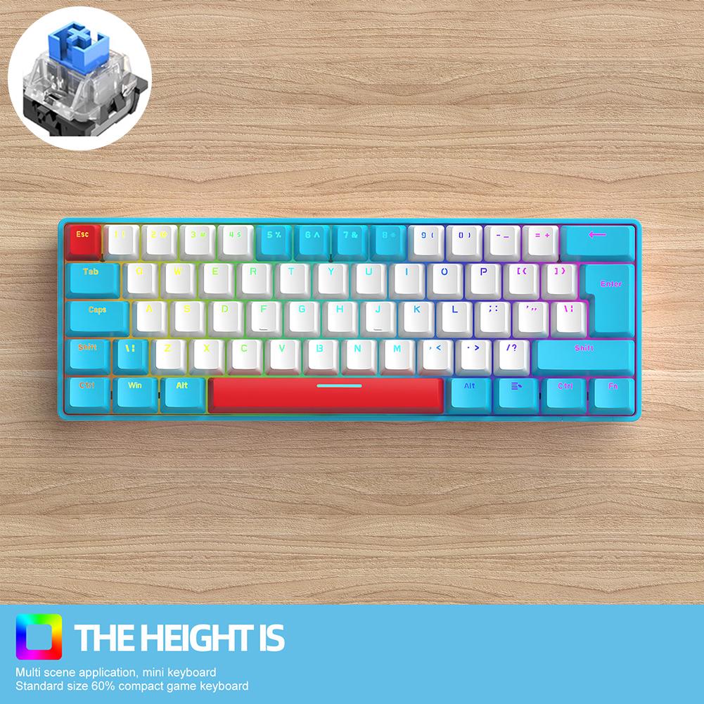 T60 Mechanical Keyboard 100 Keys RGB Backlight Red/Green Switch USB Wired Mechanical Gaming Keyboards Type-C Personalized Keycap