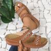 Summer new sandals women's large size simple embroidery hollow cool slippers breathable women's slippers